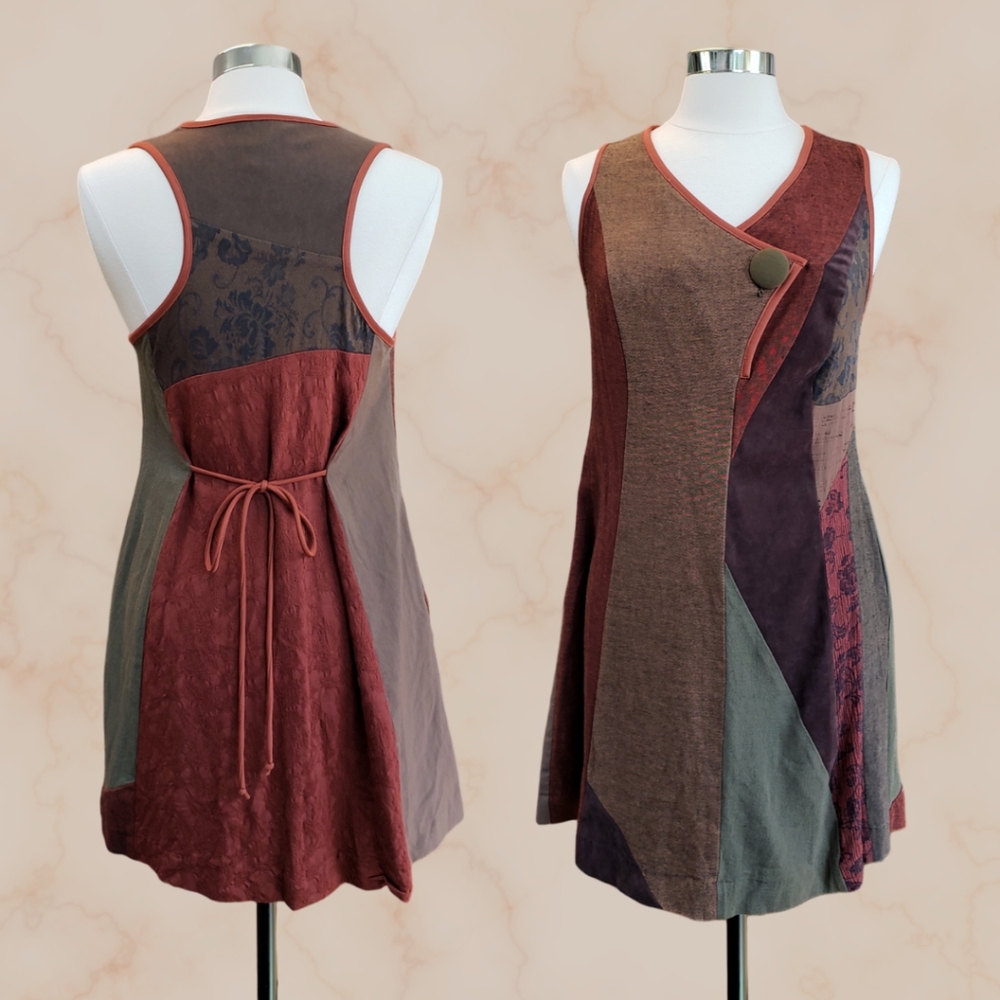 Patchwork Sleeveless Dress - Multicolor - image 2